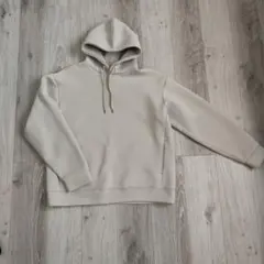 ベージュ フード付き スウェットパーカー