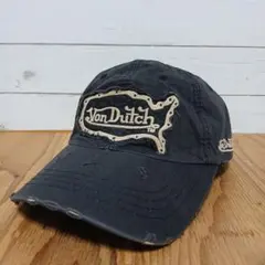 【 古着 ヴィンテージ ダメージ加工 】 ボンダッチ レザーベルト キャップ