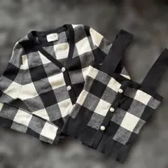 チェック柄カーディガン・タンクトップセット