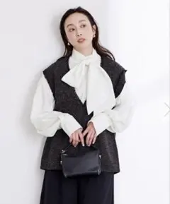 ユアーズ urs 2wayボウタイブラウス