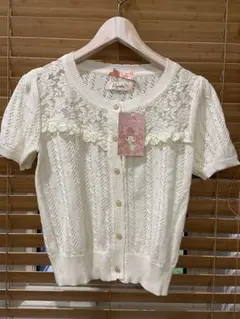 LIZ LISA ×マイメロ　新品、未使用 ホワイト レース 半袖カーディガン