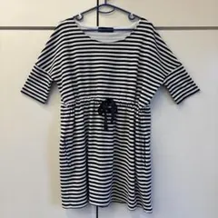 グリーンレーベルリラクシング ボーダー柄 半袖ワンピースチュニックのサムネイル