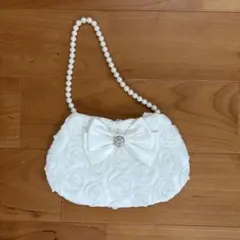 ホワイト花柄ハンドバッグ　子供用のサムネイル