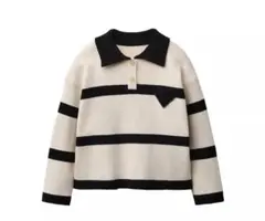 ZARAベビー★ストライプハート　ニットポロシャツ　92cm