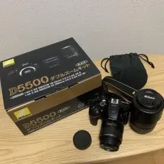 【美品】Nikon D5500 ダブルズームキット + 単焦点レンズ + ケース 美品】Nikon D5500 ダブルズームキット + 単焦点レンズ + ケース