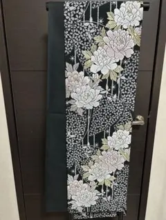 m901 夏帯 乱菊 桜 黒地 絽 正絹 全通 袋帯 - メルカリ