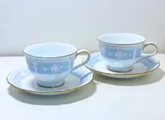 ノリタケ カップ＆ソーサー レースウッドゴールド 2客セット
