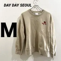 DAY DAY SEOUL デイデイソウル バラ刺繍 裏起毛 スウェット