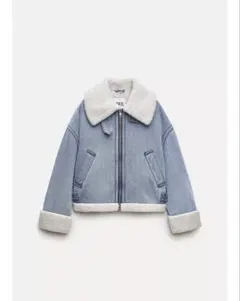 美品✨ZARA フェイクボア ライダースジャケット