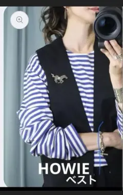 HOWIE ブラック ノースリーブベスト FREE SIZE