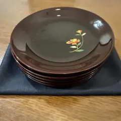 本日お値下げ　会津塗漆器　銘々皿　菓子皿　5枚