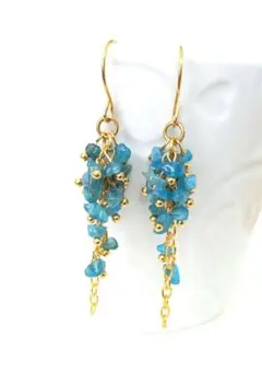 天然石ピアス401　アパタイト　限定1点