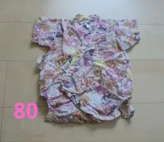 アンパンマン ベビー甚平 80 ピンク系　ロンパース