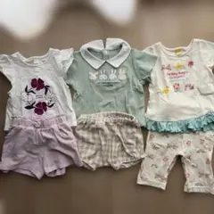 80サイズ　女の子セットアップ3点まとめ売り
