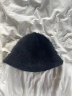 黒 ファーバケットハット