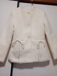 アイボリー フリース風 コート