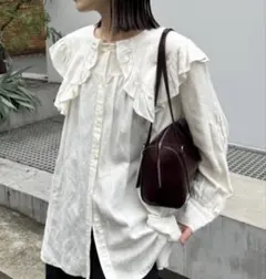 mystic 襟フリルブラウス