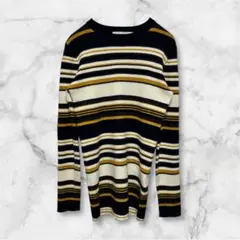 niko and ... ストライプ長袖ニット秋冬カラー Uネック3 難あり