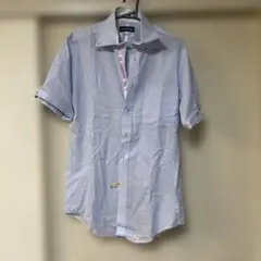 CHRISTIAN ORANI 半袖シャツ ストライプ 青系