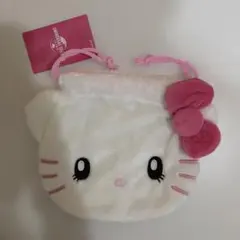 ユニバ USJ ハローキティ フェイス巾着 ポーチ