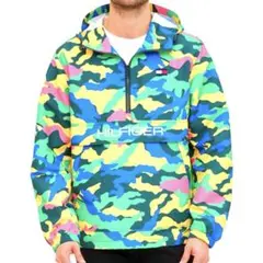 Tommy Hifiger 迷彩　ロゴ刺繍　L カラフル　ウィンドブレーカー