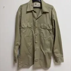 Dickies ベージュ 長袖シャツ SMALL