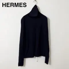 極美品】HERMES ニット セーター ハイネック カシミヤ混 ブラック 36 