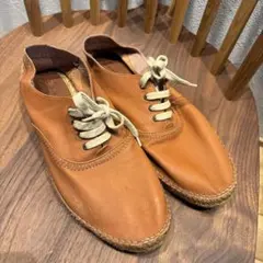 ブラウンレザー レースアップシューズ