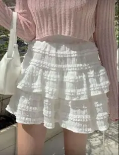 SHEIN ホワイト ミニスカート DAZY レース 白