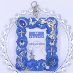 【B8 トレカ】ホイップデコ 硬質ケース トレカケース 推し活 青 月 十字架