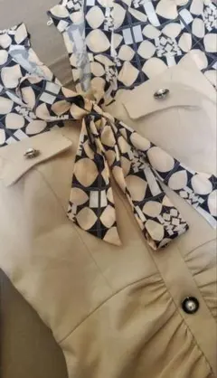 SOBRE リボン付きギャザー ワンピース Mサイズ