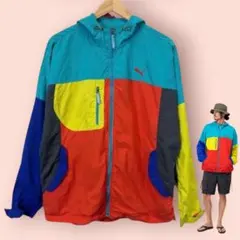 90s VINTAGE PUMA ナイロンジャケット クレイジーカラー レアのサムネイル