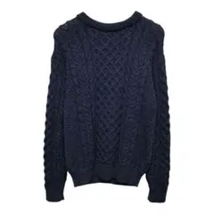 90s エルエルビーン　ビンテージフィッシャーマンセーター　アイルランド製　紺