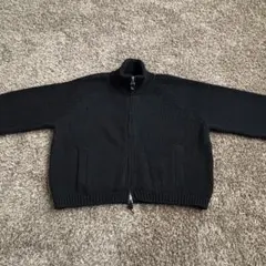 90s アニエスベーオム カシミヤ混 ウール ジップブルゾン 黒 riri