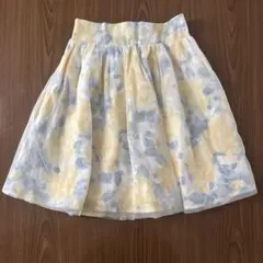 花柄シフォンフレアミニスカート