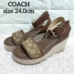 レア✨️COACH ホワイト 蜂の刺繍 ヒールサンダル ヴィンテージ 24.5 レア✨️COACH ホワイト 蜂の刺繍 ヒールサンダル ヴィンテージ 24.5