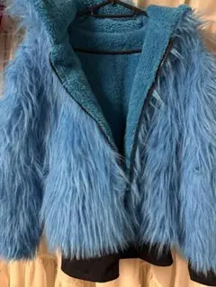 ドラッグハニー 青 水色 ファー ボア コート ブルゾン アウター キャンスト