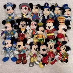 ディズニー ミッキー＆ミニー ぬいぐるみバッジ・マグネット付きぬいぐるみ 18個