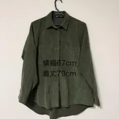ZARA オリーブグリーン 長袖シャツ M