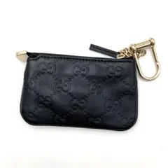 ★GUCCI シマ　コインケース　キーリング　レザー　チェーン