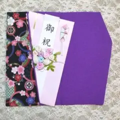 袱紗　f133   梅丸　パープル　慶弔両用