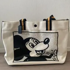 COACH キースヘリング　ミッキーマウス トートバッグ アイボリー