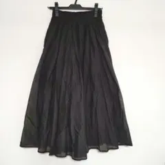 Newlyme ブラック フレアスカート ロング　綿100%のサムネイル