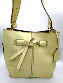 【GHERARDINI】極美品　レザーショルダーバッグ　本革　イエロー