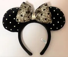 ディズニー ミニー　カチューシャ 黒　ゴールド