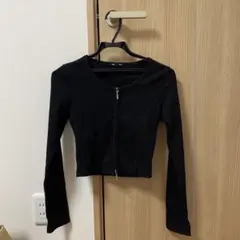 リブダブルジップカーディガン　リブ　ジップ　カーディガン