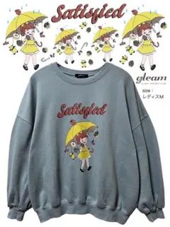 Satisfied　スウェット　レディスM　ブルーグレー　古着