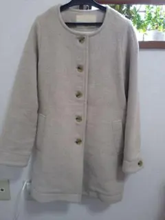 pual ce cinピュアルセシン ノーカラーロングコート