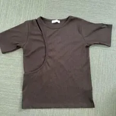 SENSE OF PLACE アシンメトリーTシャツ ブラウン　トップス　半袖