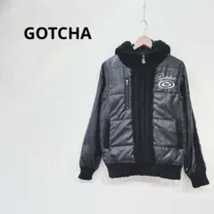 ガッチャ/フード付きジャケット/中綿ポリエステル/裏ボア/リブニット/黒/上品のサムネイル